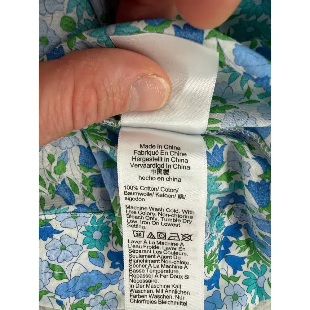 J. Crew Liberty Poppy and Daisy Smocked Button-Front Tank Top Size Medium - Picture 5 of 10